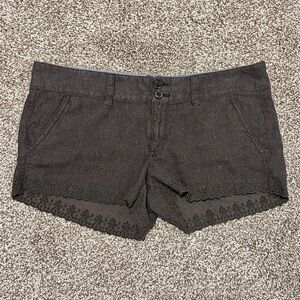 Vintage American Eagle Outfitters Dark Gray cotton Shorts with Lace Trim. Size 6